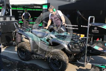 World © Octane Photographic Ltd. Friday 24th July 2015. Status Grand Prix pit team on the way! GP3 Practice Session – Hungaroring, Hungary. Digital Ref. : 1350CB7D8212
