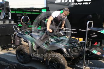 World © Octane Photographic Ltd. Friday 24th July 2015. Status Grand Prix pit team on the way! GP3 Practice Session – Hungaroring, Hungary. Digital Ref. : 1350CB7D8219