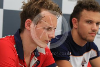 World © Octane Photographic Ltd. Saturday 25th July 2015. Trident – Luca Ghiotto (pole) and Arden International – Emil Bernstorff (2nd). GP3 Qualifying press conference – Hungaroring, Hungary. Digital Ref. : 1353CB1L6389