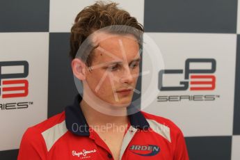 World © Octane Photographic Ltd. Saturday 25th July 2015. Arden International – Emil Bernstorff (2nd). GP3 Qualifying press conference – Hungaroring, Hungary. Digital Ref. : 1353CB1L6389