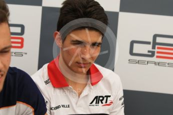 World © Octane Photographic Ltd. Saturday 25th July 2015. ART Grand Prix – Esteban Ocon (3rd). GP3 Qualifying press conference – Hungaroring, Hungary. Digital Ref. : 1353CB1L6389