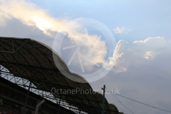 World © Octane Photographic Ltd. Saturday 25th July 2015. Storm clouds gathering before the race. GP3 Race 1 – Hungaroring, Hungary. Digital Ref. : 1355CB1L6782