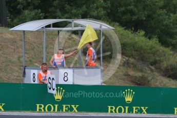 World © Octane Photographic Ltd. Saturday 25th July 2015. Yellow flag and safety car. GP3 Race 1 – Hungaroring, Hungary. Digital Ref. :
