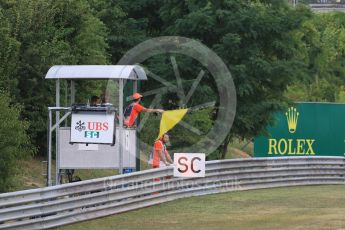 World © Octane Photographic Ltd. Saturday 25th July 2015. Yellow flag and safety car. GP3 Race 1 – Hungaroring, Hungary. Digital Ref. :