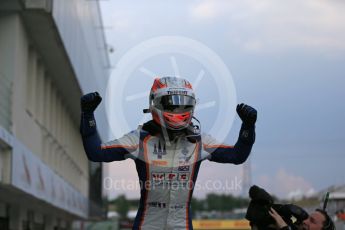 World © Octane Photographic Ltd. Saturday 25th July 2015. Trident – Luca Ghiotto (1st). GP3 Race 1 Parc Ferme – Hungaroring, Hungary. Digital Ref. :