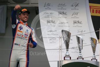 World © Octane Photographic Ltd. Saturday 25th July 2015. Trident – Luca Ghiotto (1st). GP3 Race 1 Podium – Hungaroring, Hungary. Digital Ref. :