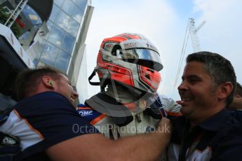 World © Octane Photographic Ltd. Saturday 25th July 2015. Trident – Luca Ghiotto (1st). GP3 Race 1 Parc Ferme – Hungaroring, Hungary. Digital Ref. :