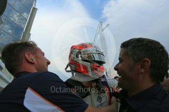 World © Octane Photographic Ltd. Saturday 25th July 2015. Trident – Luca Ghiotto (1st). GP3 Race 1 Parc Ferme – Hungaroring, Hungary. Digital Ref. :