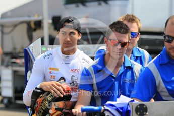 World © Octane Photographic Ltd. Thursday 23rd July 2015. Carlin – Sean Gelael. GP2 Paddock – Hungaroring, Hungary. Digital Ref. : 1344CB1L4428