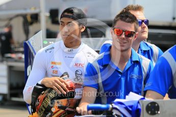 World © Octane Photographic Ltd. Thursday 23rd July 2015. Carlin – Sean Gelael. GP2 Paddock – Hungaroring, Hungary. Digital Ref. : 1344CB1L4433