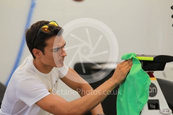 World © Octane Photographic Ltd. Thursday 23rd July 2015. Campos Racing – Alex Palou polishing his car. GP3 Paddock – Hungaroring, Hungary. Digital Ref. : 1344CB1L4458