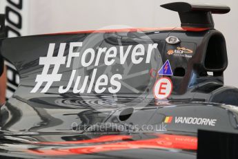 World © Octane Photographic Ltd. Thursday 23rd July 2015. ART Grand Prix – Stoffel Vandoorne #ForeverJules. GP2 Paddock – Hungaroring, Hungary. Digital Ref. : 1344CB1L4519