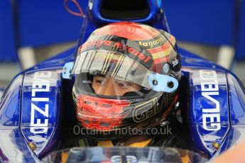 World © Octane Photographic Ltd. Thursday 23rd July 2015. Carlin – Sean Gelael. GP2 Paddock – Hungaroring, Hungary. Digital Ref. : 1344CB1L4535