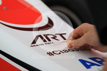 World © Octane Photographic Ltd. Thursday 23rd July 2015. ART Grand Prix – Marvin Kirchhofer #CiaoJules. GP3 Paddock – Hungaroring, Hungary. Digital Ref. : 1344CB1L4618