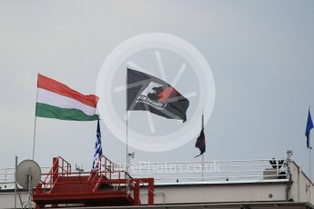World © Octane Photographic Ltd. Thursday 23rd July 2015.  F1 and Hungarian flags flying – Hungaroring, Hungary. Digital Ref. : 1344CB1L4635