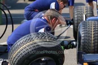 World © Octane Photographic Ltd. Thursday 23rd July 2015. Trident practice pit stop. GP2 Paddock – Hungaroring, Hungary. Digital Ref. : 1344CB7D7729