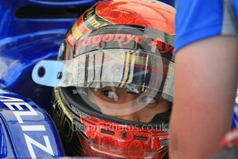 World © Octane Photographic Ltd. Thursday 23rd July 2015. Carlin – Sean Gelael. GP2 Paddock – Hungaroring, Hungary. Digital Ref. : 1344CB7D7860