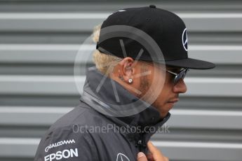 World © Octane Photographic Ltd. Mercedes AMG Petronas F1 W06 Hybrid – Lewis Hamilton. Saturday 5th September 2015, F1 Italian GP Paddock, Monza, Italy. Digital Ref: 1409LB1D0347