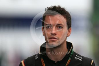 World © Octane Photographic Ltd. Lotus F1 Team E23 Hybrid Reserve Driver – Jolyon Palmer. Saturday 5th September 2015, F1 Italian GP Paddock, Monza, Italy. Digital Ref: 1409LB1D0391