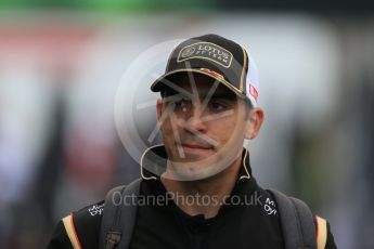 World © Octane Photographic Ltd. Lotus F1 Team E23 Hybrid – Pastor Maldonado. Saturday 5th September 2015, F1 Italian GP Paddock, Monza, Italy. Digital Ref: 1409LB1D0455