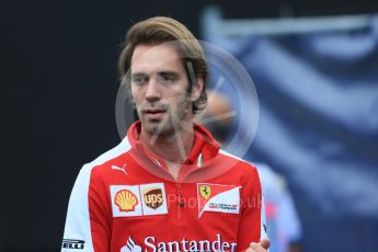 World © Octane Photographic Ltd. Scuderia Ferrari Test and Development Driver- Jean-Eric Vergne. Saturday 5th September 2015, F1 Italian GP Paddock, Monza, Italy. Digital Ref: 1409LB1D0489