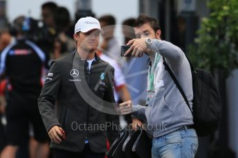 World © Octane Photographic Ltd. Mercedes AMG Petronas F1 W06 Hybrid – Nico Rosberg. Saturday 5th September 2015, F1 Italian GP Paddock, Monza, Italy. Digital Ref: 1409LB1D0570