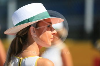 World © Octane Photographic Ltd. Grid girls. Sunday 6th September 2015, F1 Italian GP Drivers’ Parade, Monza, Italy. Digital Ref: 1418LB5D9063