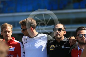 World © Octane Photographic Ltd. Sunday 6th September 2015, F1 Italian GP Justin Wilson 1 minute’s silence, Monza, Italy. Digital Ref: 1418LB5D9137