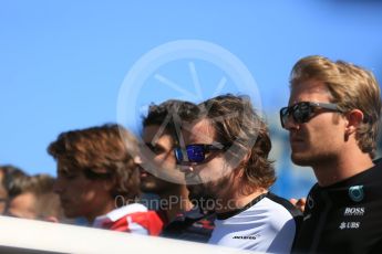 World © Octane Photographic Ltd. Sunday 6th September 2015, F1 Italian GP Justin Wilson 1 minute’s silence, Monza, Italy. Digital Ref: 1418LB5D9138