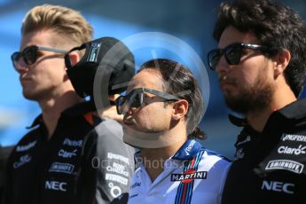 World © Octane Photographic Ltd. Sunday 6th September 2015, F1 Italian GP Justin Wilson 1 minute’s silence, Monza, Italy. Digital Ref: 1418LB5D9145