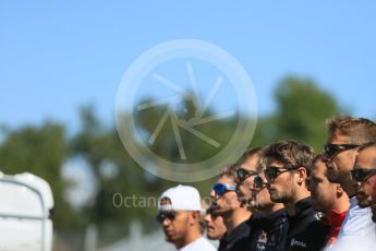 World © Octane Photographic Ltd. Sunday 6th September 2015, F1 Italian GP Justin Wilson 1 minute’s silence, Monza, Italy. Digital Ref: 1418LB5D9146
