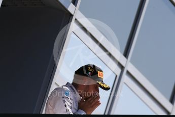 World © Octane Photographic Ltd. Mercedes AMG Petronas F1 W06 Hybrid – Lewis Hamilton (1st). Sunday 6th September 2015, F1 Italian GP Podium, Monza, Italy. Digital Ref: 1420LB1D2865