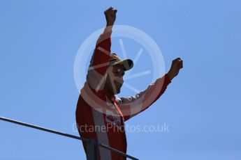 World © Octane Photographic Ltd. Scuderia Ferrari SF15-T– Sebastian Vettel (2nd). Sunday 6th September 2015, F1 Italian GP Podium, Monza, Italy. Digital Ref: 1420LB1D2879