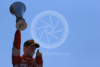 World © Octane Photographic Ltd. Scuderia Ferrari SF15-T– Sebastian Vettel (2nd). Sunday 6th September 2015, F1 Italian GP Podium, Monza, Italy. Digital Ref: 1420LB1D2956