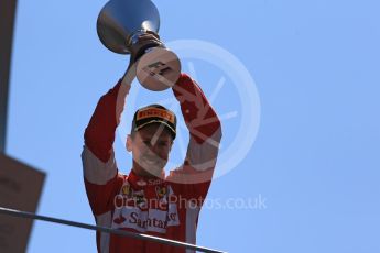 World © Octane Photographic Ltd. Scuderia Ferrari SF15-T– Sebastian Vettel (2nd). Sunday 6th September 2015, F1 Italian GP Podium, Monza, Italy. Digital Ref: 1420LB1D2991