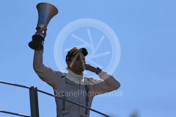 World © Octane Photographic Ltd. Williams Martini Racing FW37 – Felipe Massa (3rd). Sunday 6th September 2015, F1 Italian GP Podium, Monza, Italy. Digital Ref: 1420LB1D3003