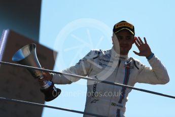 World © Octane Photographic Ltd. Williams Martini Racing FW37 – Felipe Massa (3rd). Sunday 6th September 2015, F1 Italian GP Podium, Monza, Italy. Digital Ref: 1420LB1D3048