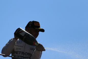 World © Octane Photographic Ltd. Mercedes AMG Petronas F1 W06 Hybrid – Lewis Hamilton (1st). Sunday 6th September 2015, F1 Italian GP Podium, Monza, Italy. Digital Ref: 1420LB1D3084