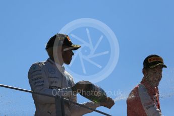World © Octane Photographic Ltd. Mercedes AMG Petronas F1 W06 Hybrid – Lewis Hamilton (1st). Sunday 6th September 2015, F1 Italian GP Podium, Monza, Italy. Digital Ref: 1420LB1D3089