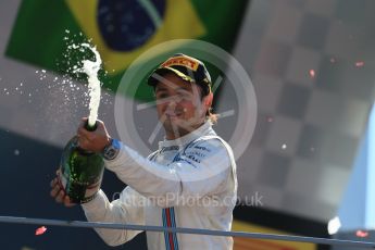 World © Octane Photographic Ltd. Williams Martini Racing FW37 – Felipe Massa (3rd). Sunday 6th September 2015, F1 Italian GP Podium, Monza, Italy. Digital Ref: 1420LB1D3173