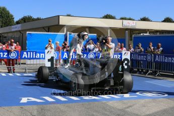 World © Octane Photographic Ltd. Mercedes AMG Petronas F1 W06 Hybrid – Lewis Hamilton (1st). Sunday 6th September 2015, F1 Italian GP Parc Ferme, Monza, Italy. Digital Ref: 1420LB5D9343