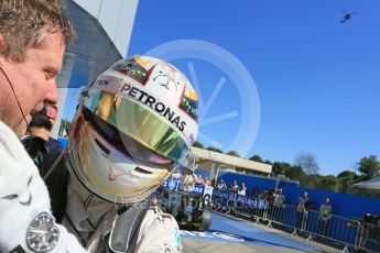 World © Octane Photographic Ltd. Mercedes AMG Petronas F1 W06 Hybrid – Lewis Hamilton (1st). Sunday 6th September 2015, F1 Italian GP Parc Ferme, Monza, Italy. Digital Ref: 1420LB5D9360