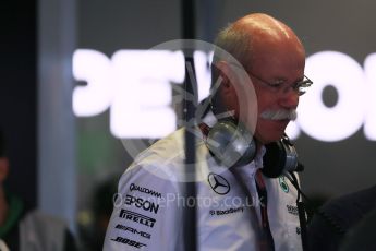 World © Octane Photographic Ltd. Chairman of the Board of Directors of Daimler AG and Head of Mercedes-Benz Cars - Dieter Zetsche. Saturday 5th September 2015, F1 Italian GP Practice 3, Monza, Italy. Digital Ref: 1411LB1D1027
