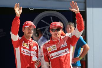 World © Octane Photographic Ltd. Scuderia Ferrari SF15-T– Kimi Raikkonen (2nd) and Sebastian Vettel (3rd). Saturday 5th September 2015, F1 Italian GP Qualifying, Monza, Italy. Digital Ref: 1412LB5D8905