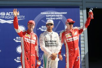 World © Octane Photographic Ltd. Mercedes AMG Petronas F1 W06 Hybrid – Lewis Hamilton (pole), Scuderia Ferrari SF15-T– Kimi Raikkonen (2nd) and Sebastian Vettel (3rd). Saturday 5th September 2015, F1 Italian GP Qualifying, Monza, Italy. Digital Ref: 1412LB5D8925