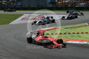 World © Octane Photographic Ltd. Scuderia Ferrari SF15-T– Sebastian Vettel and Williams Martini Racing FW37 – Felipe Massa and Valtteri Bottas. Sunday 6th September 2015, F1 Italian GP Race, Monza, Italy. Digital Ref: 1419LB1D2716