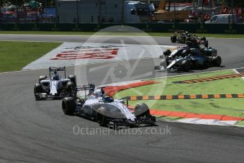 World © Octane Photographic Ltd. Williams Martini Racing FW37 – Felipe Massa and Valtteri Bottas. Sunday 6th September 2015, F1 Italian GP Race, Monza, Italy. Digital Ref: 1419LB1D2723