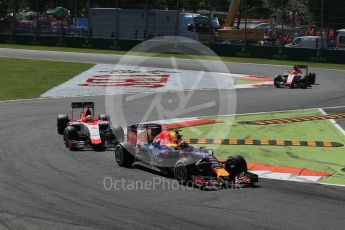 World © Octane Photographic Ltd. Infiniti Red Bull Racing RB11 – Daniil Kvyat and Manor Marussia F1 Team MR03B – William Stevens. Sunday 6th September 2015, F1 Italian GP Race, Monza, Italy. Digital Ref: 1419LB1D2748