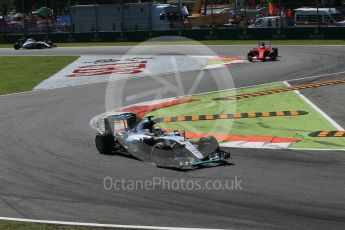 World © Octane Photographic Ltd. Mercedes AMG Petronas F1 W06 Hybrid – Lewis Hamilton and Scuderia Ferrari SF15-T– Sebastian Vettel. Sunday 6th September 2015, F1 Italian GP Race, Monza, Italy. Digital Ref: 1419LB1D2771