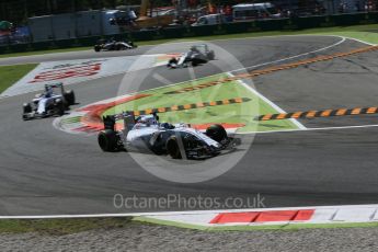 World © Octane Photographic Ltd. Williams Martini Racing FW37 – Felipe Massa and Valtteri Bottas. Sunday 6th September 2015, F1 Italian GP Race, Monza, Italy. Digital Ref: 1419LB1D2787